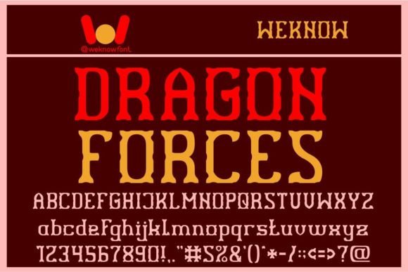 Dragon Forces: A Bold and Unique Display Font for Creative Excellence