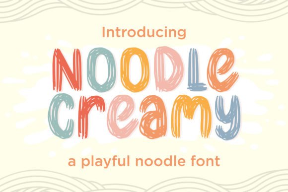 Noodle Creamy: A Playful Noodle Display Font for Creative Projects
