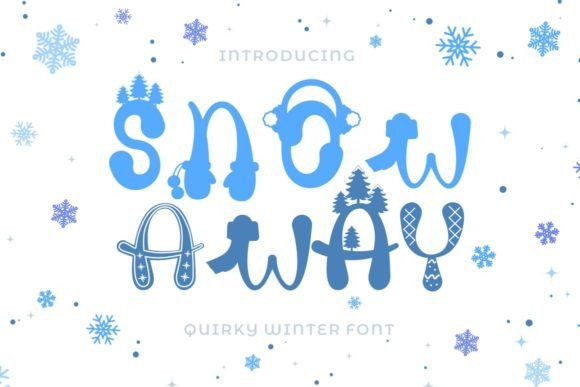 Snow Away: A Quirky Winter-Themed Display Font for Creative Projects